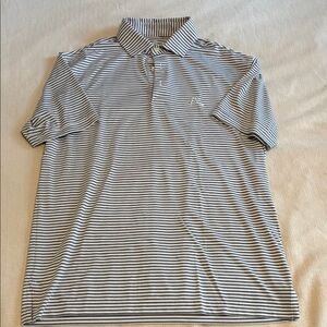 Rhoback Gray and White Striped Polo